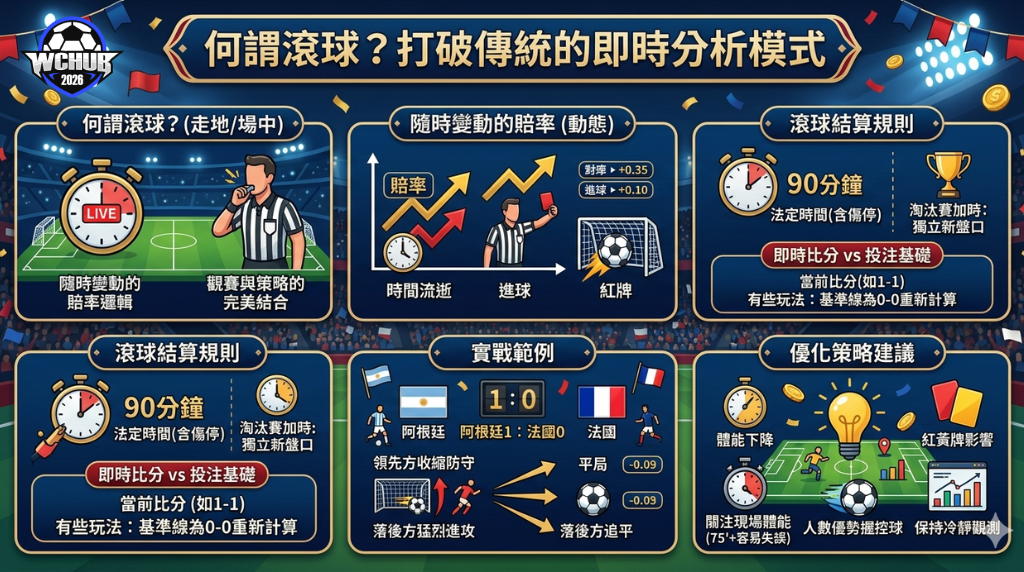 FIFA 世界杯滾球（走地）新手教學全面解析懶人包 Comprehensive Infographic Guide to FIFA World Cup Live Betting for Beginners