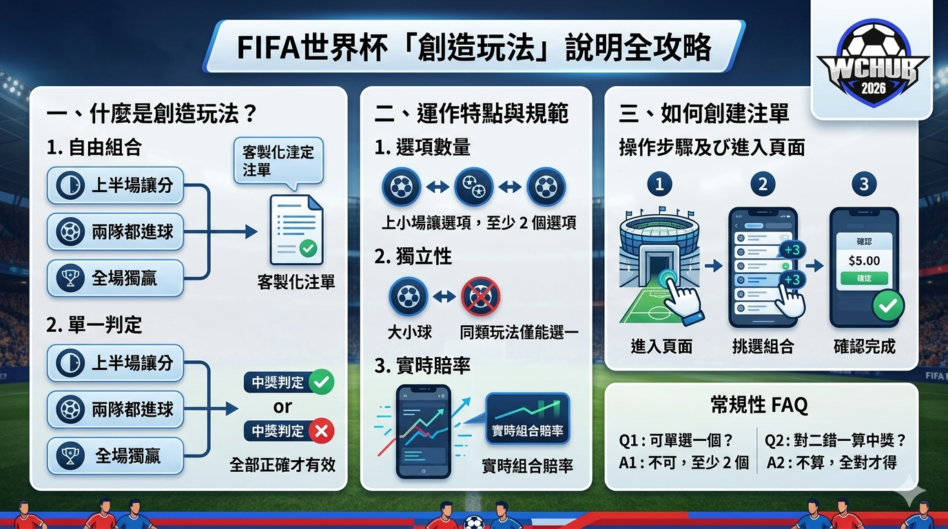FIFA 世界杯「創造玩法」機制全攻略:客製化賽事分析與操作流程圖解 Comprehensive Guide to FIFA World Cup "Build-a-Bet" Mechanism: Infographic of Customized Match Analysis and Workflow