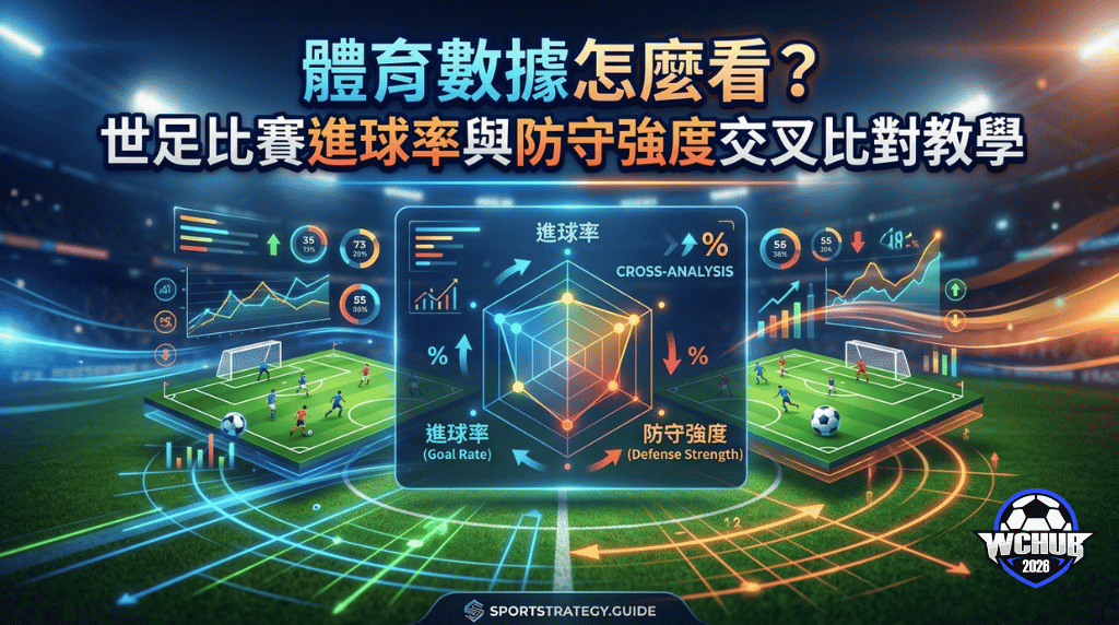 Data visualization chart comparing soccer goal rates and defense strength in a football stadium for World Cup match analysis.